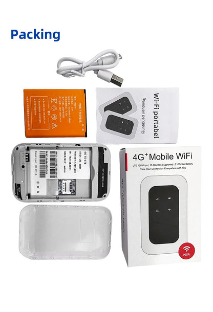 Unlocked 2100mAh Battery with SIM Card Slot 4G LTE Router Hotspot 150mbps USB Dongle Pocket Wifi Wireless Battery