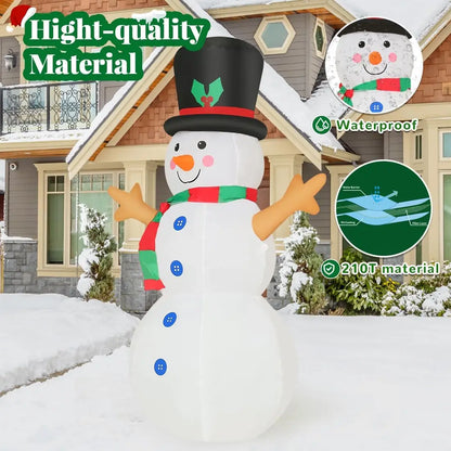 GOOSH 4 FT Christmas Inflatables Snowman Outdoor Decorations LED Lights Built-In Xmas Yard & Indoor Garden Lawn Décor for Party