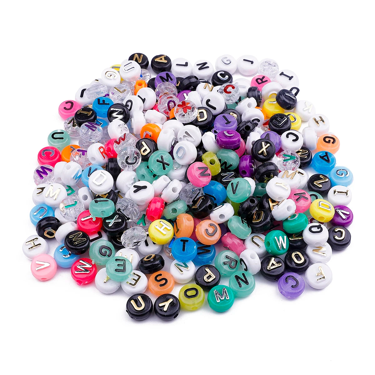Factory Wholesale Transparent Letter Beads Spacer Loose Acrylic English Alphabet Bead for Diy Bracelet Waist Bag Jewelry Making