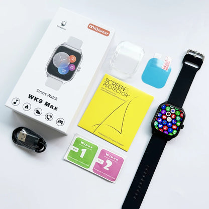 Wk9 Max Smartwatch HD Large Screen Waterproof Iwo Reloj Smart Watch Series 9 Fitpro APP Montre Relogio Ultra 9 Smart Watch