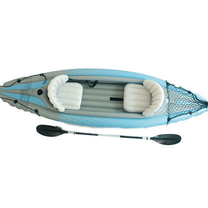 2-Person Inflatable Kayak with Aluminum Oars , High Output Air Pump  Double Tandem Kayak PVC Boat for Adults, Two Person Canoe