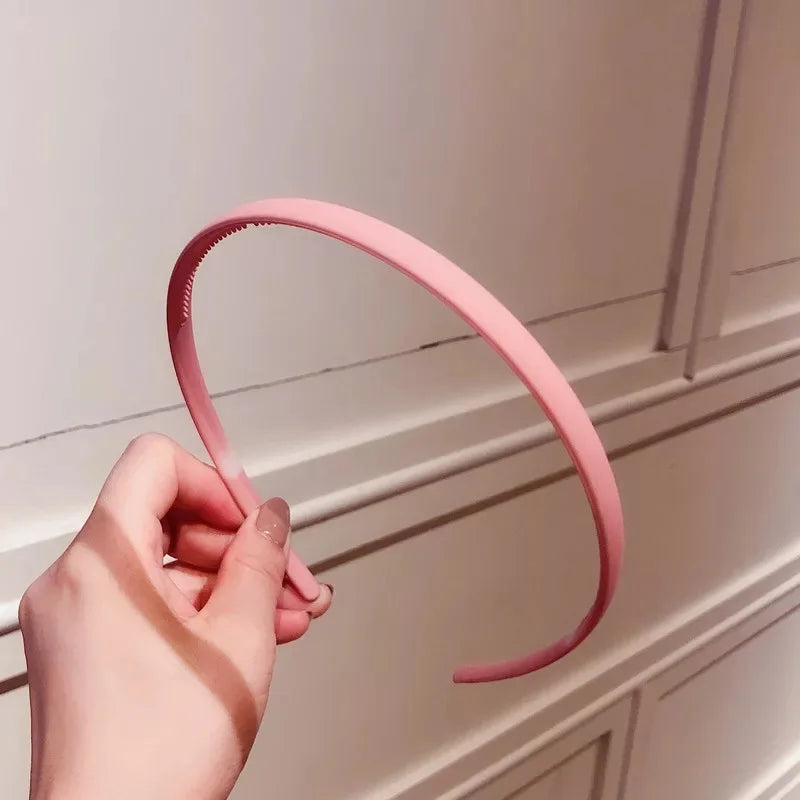 New Thin Edge Frosted Hair Hoop Non-slip with Teeth  Candy Color Girls Wash A Face Makeup Hair Band Korean Hair Accessories