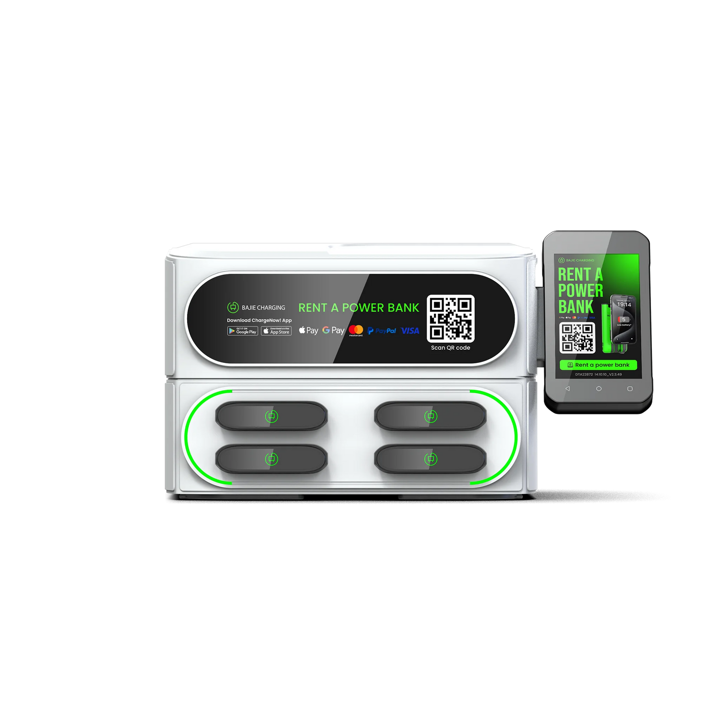 Commercial Alugue De Bajie Charging Power Bank 4- Stack Sharing Power Bank Power Station with Pax Mobile Phone Charging Kiosk