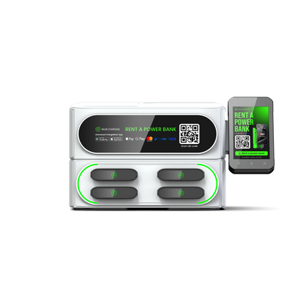 Commercial Alugue De Bajie Charging Power Bank 4- Stack Sharing Power Bank Power Station with Pax Mobile Phone Charging Kiosk