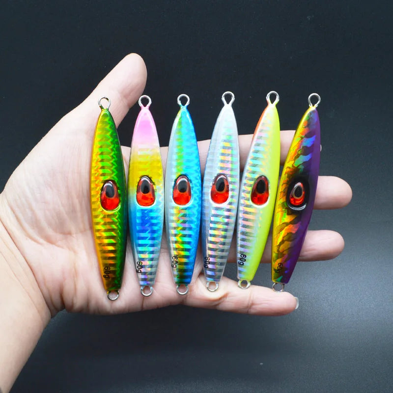 JIGGINGSOUL-RTS191-Wholesale 60g  80g Casting Jigging Fishing Lures Sense Slow Pitch  Metal Saltwater Jig Bait Lead Fish Pesca