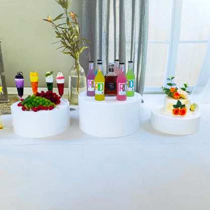 Set 3 Black Acrylic Cylinder Display Stands-Elegant Eco-friendly Portable for Wedding Christmas Graduation Party Decorations