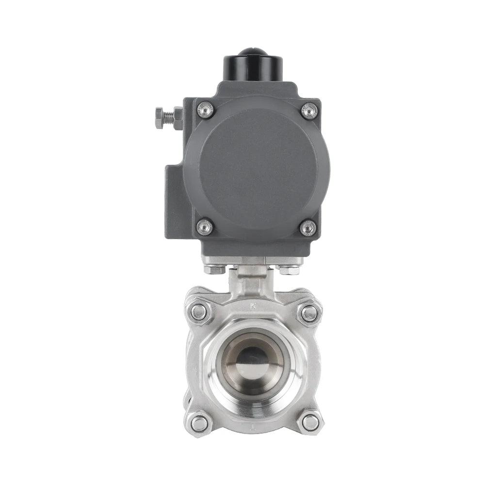 304 Stainless Steel Q611F-16P Pneumatic Three-piece Screw Ball Valve with High Temperature Internal Thread On-Off OEM Supported
