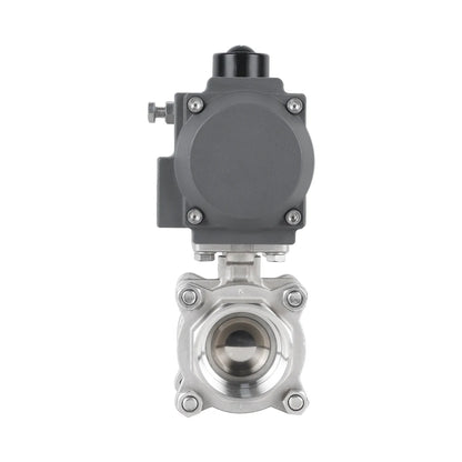 304 Stainless Steel Q611F-16P Pneumatic Three-piece Screw Ball Valve with High Temperature Internal Thread On-Off OEM Supported