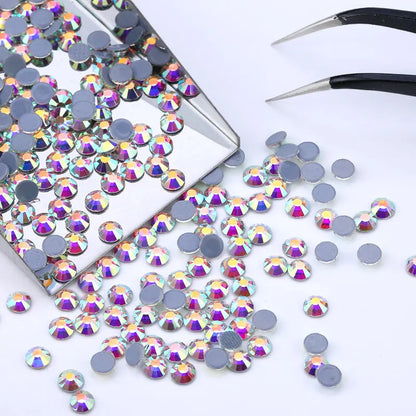 Pujiang Crystal Ab SS3-SS40 Hot Fix Clear Flatback Strass Sewing Rhinestones Hotfix Transfer DMC Stones for Fabric Garment