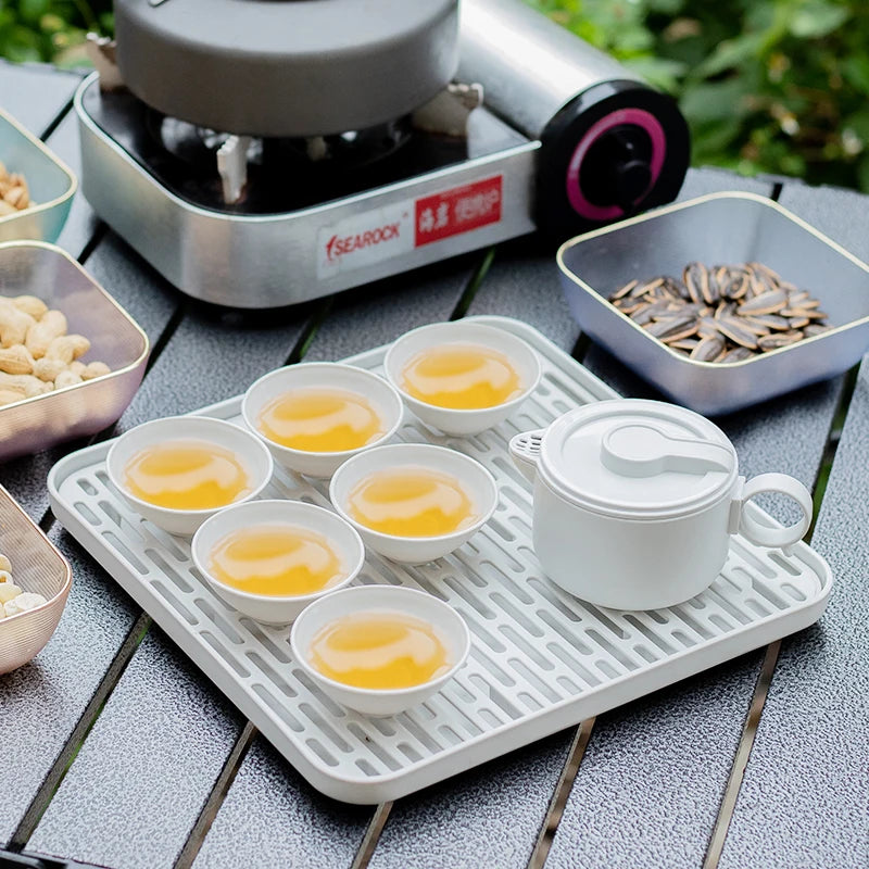 Bathroom Kitchen Sink Rectangle Multifunction Storage Serving Tea Draining Board Cup Drying Rack Plastic Dish Drain Household