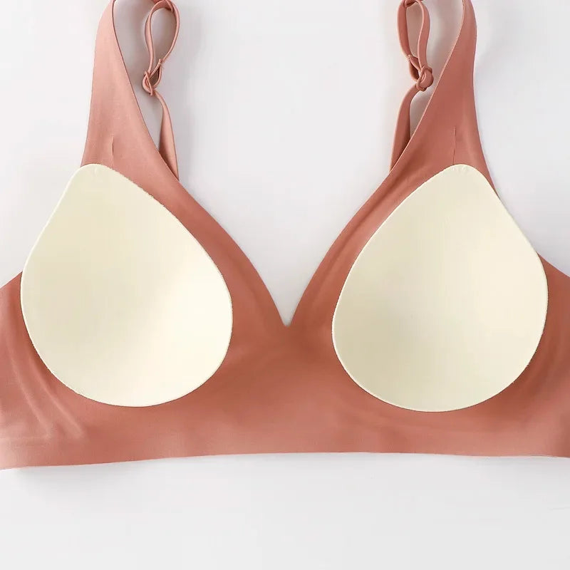 FINETOO Soft Wireless Bra Women Deep V Bras Sexy Bralette Padded Bra S-XL Female Seamless Underwear Comfortable Ladies Lingerie