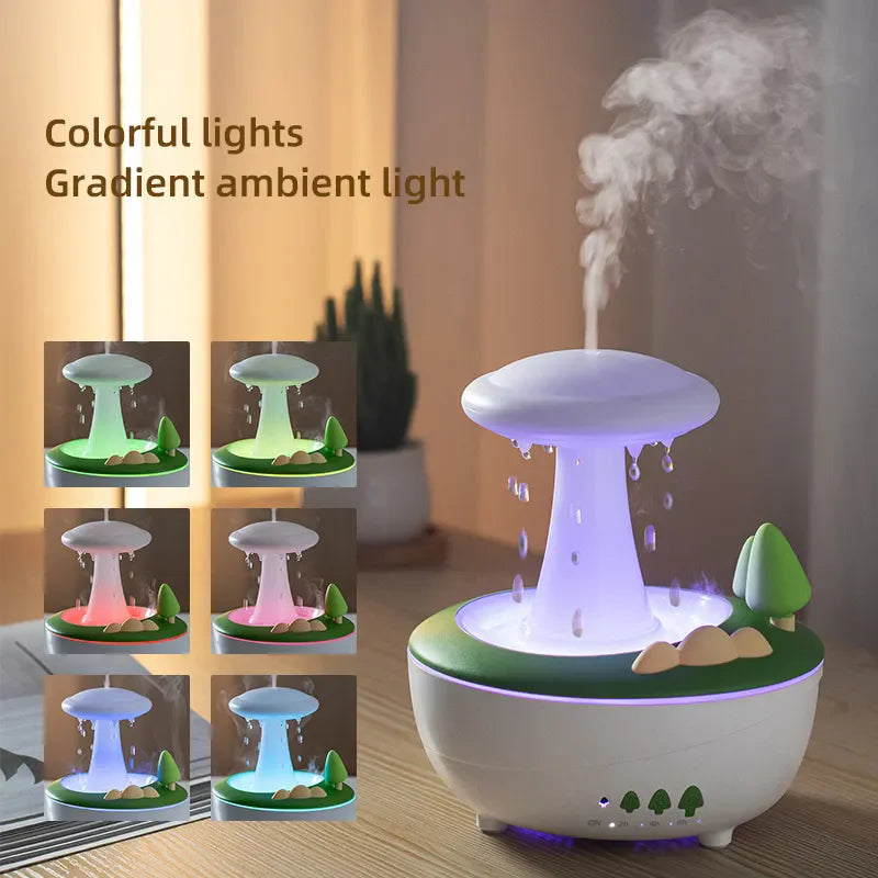 2025 New Trending 3D Simulation Landscape RainDrop Air Humidifier 7 Color Night Lights 280ML Aromatherapy Fragrant Oil Diffuser
