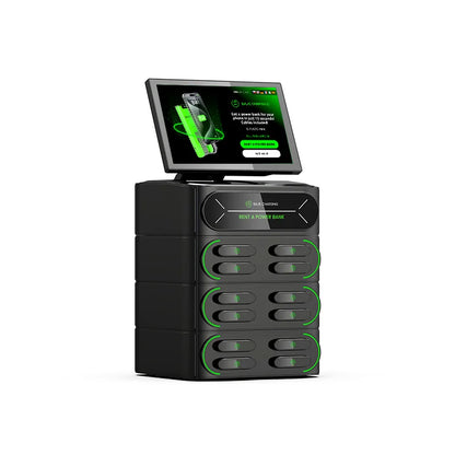 2024 Best Selling 12-Slot Touch Screen Integrated Stackable Charging Station Share Power Bank 4G Rental Station Portable
