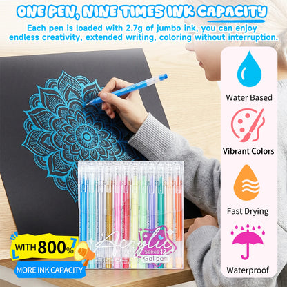Acrylic Paint Pens 12 Pcs Gel Pens, for School & Office Note Taking, DIY Craft Photo Album, Art Painting, Card Making