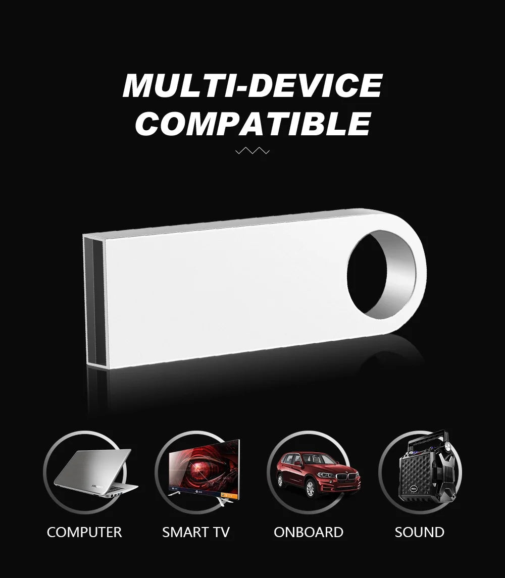 50PCS/lot Metal USB 2.0 Flash Drives 1GB 2GB 4GB Pendrive 8GB 16GB Pen Drive 32GB 64GB Memory USB Sticks 128MB 256MB Free LOGO