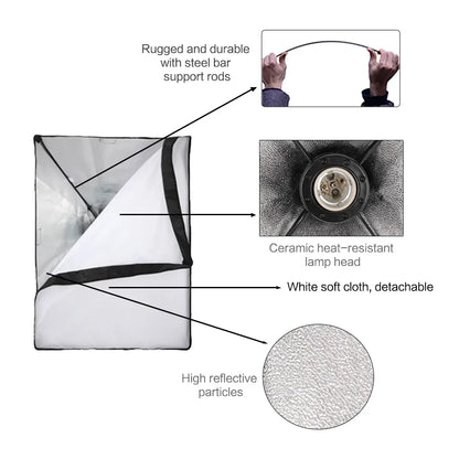 Photography Lighting Kit Umbrella Photo Background Photobooth Backdrops Softbox Light Stand Portable Soft BoxFor Photo Studio