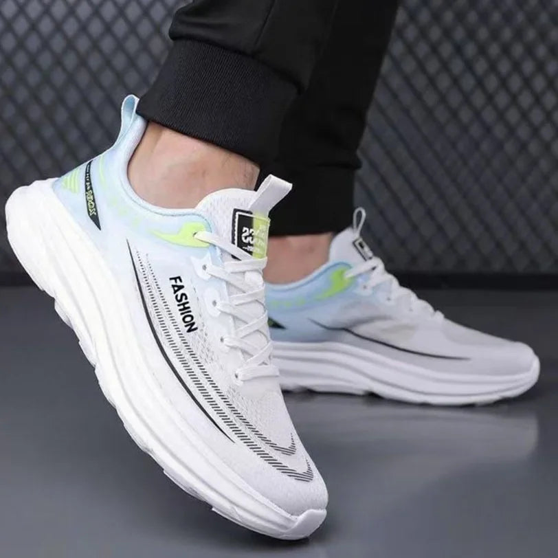 Neutral 2025 New Summer Mesh Breathable Ultra Light Shock Absorbing EVA Outsole Running Men's Student Solid Color Offset Printed
