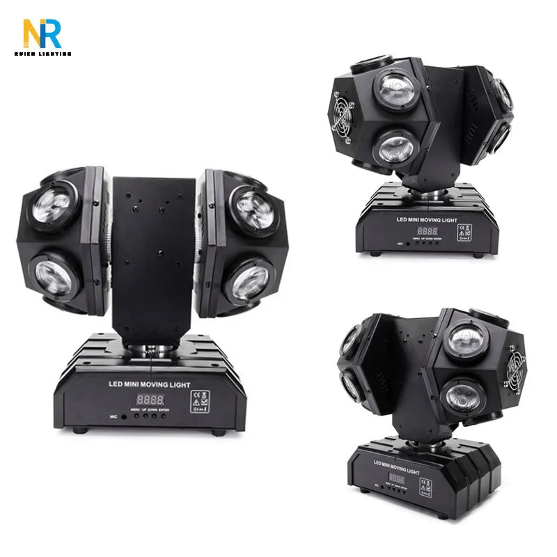 Factory Direct RGBW 4in1 Laser Moving Head Light Double Head Beam Stage Effect Light 12*10w LED Rotating Light