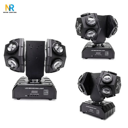 Factory Direct RGBW 4in1 Laser Moving Head Light Double Head Beam Stage Effect Light 12*10w LED Rotating Light
