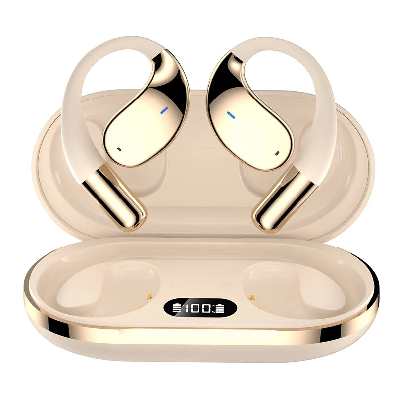 Newest BT 5.3 OWS Earbuds Stereo Deep Bass Over Ear Bud With Earhooks  Noise Cancelling Mics Sport Wireless Headphone