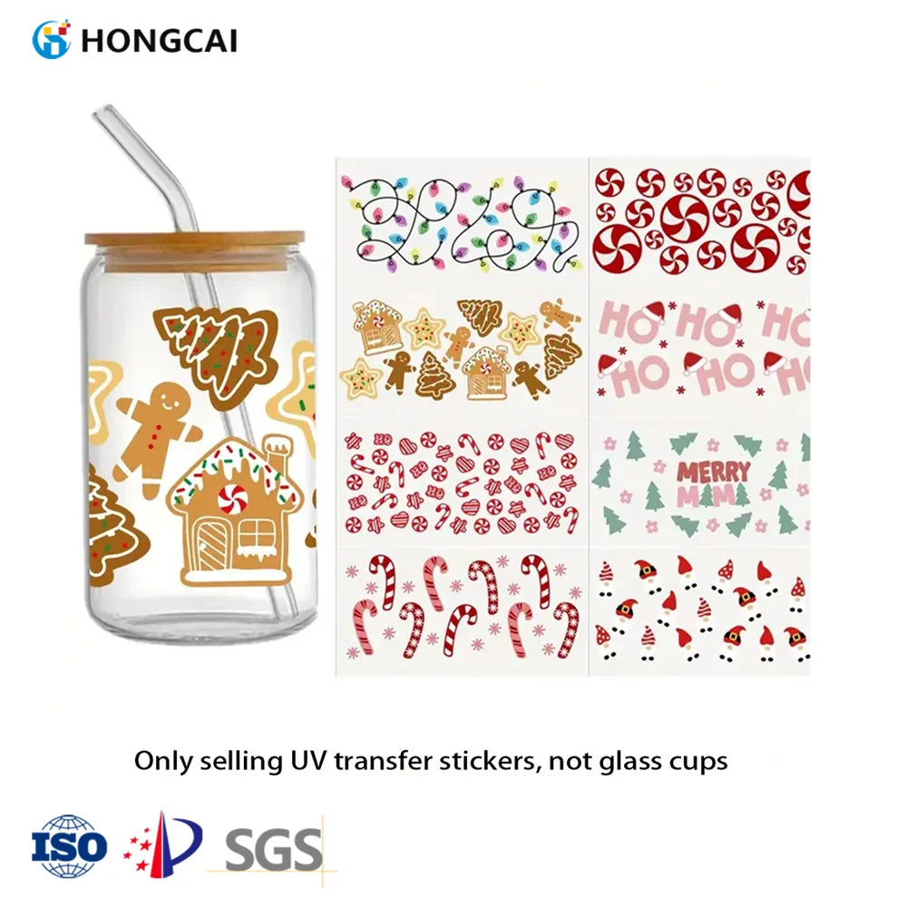 Custom Design Tumblers Waterproof Decals UV DTF Cup Wrap Transfers Vinyl Eco Transfers Sticker for Mugs Glass Coffee Cup