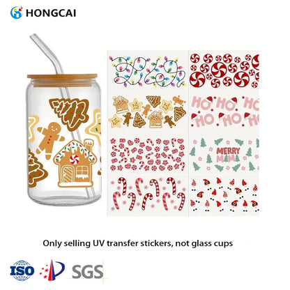 Custom Design Tumblers Waterproof Decals UV DTF Cup Wrap Transfers Vinyl Eco Transfers Sticker for Mugs Glass Coffee Cup