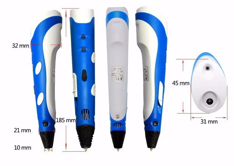 Factory Direct Sale 3D Painting Printing Pen 12V Metal Motor PLA 3 m 3 Color Consumables 3d Printing Pen