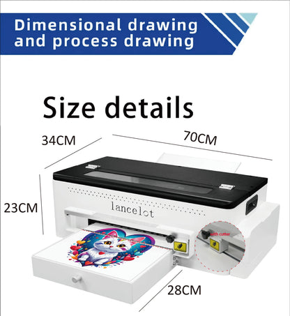 US Factory Wholesale Lancelot A3 L1800 DTF Printer Bundle with Laptop and Oven Full Direct to Film Printing Machine for DIY