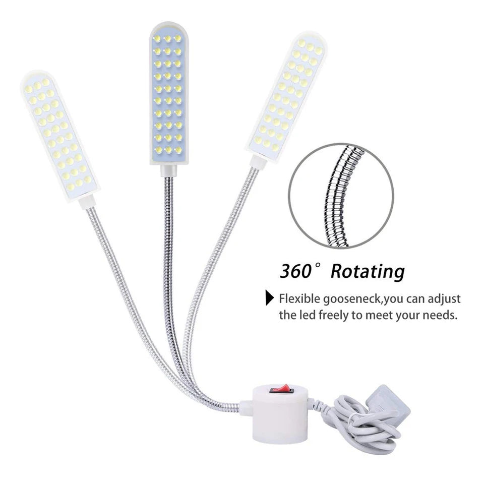 Dimmable Sewing Machine LED Lights Flexible Work Lamp Industrial Lighting Magnetic Sewing Light 20/30LEDs for Drill Press Lathe