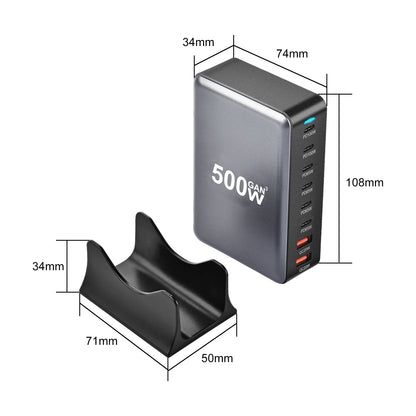 New 500w 8 Ports Gan Multi-function Desktop Charger Us Eu Uk Au Adapter Fast Charger for Laptop Mobile Phone 6C2A  Power Adapter