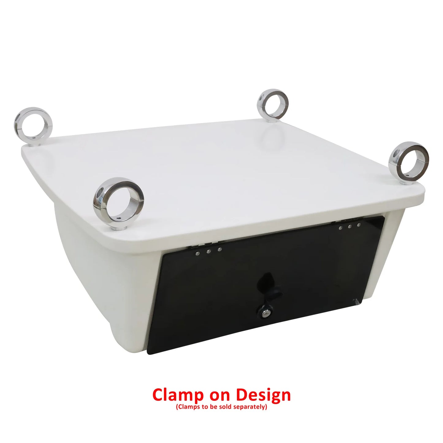 Universal T-Top Electronics Box SB200 Clamp on Overhead  Center Console Boat Marine Storage Camps for 2",1.5",1.9" Tubing