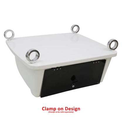 Universal T-Top Electronics Box SB200 Clamp on Overhead  Center Console Boat Marine Storage Camps for 2",1.5",1.9" Tubing