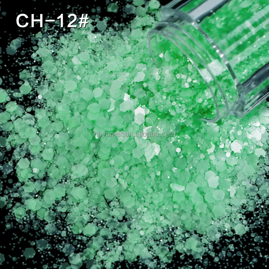 Bulk KG Bag Holographic Macaron Glitters Solvent Resistant Polyester Chunky Glitter for Resin Craft Tumbler Snowglobe