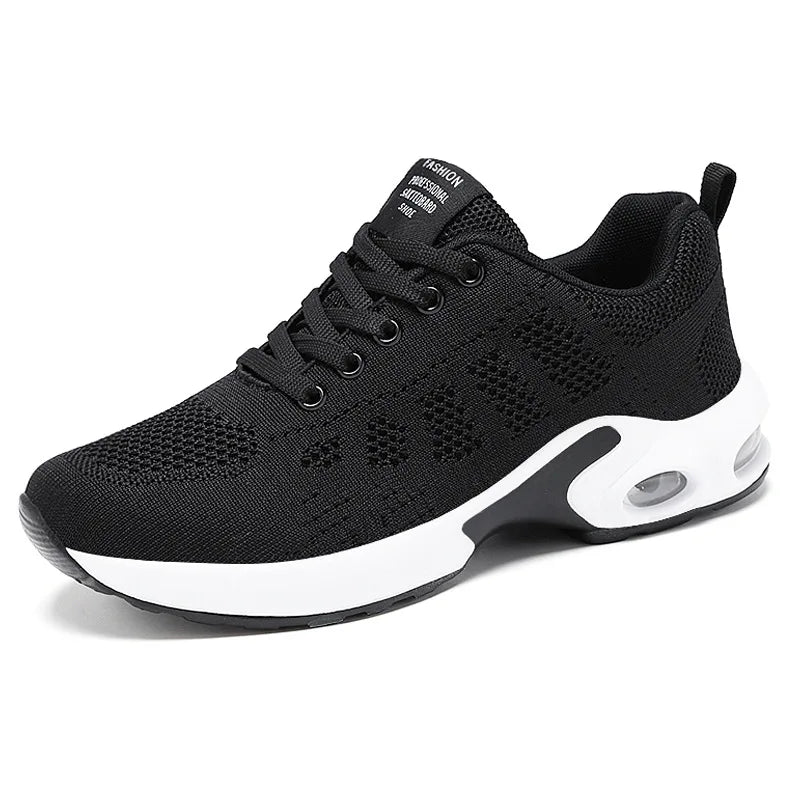 Women's Lightweight Breathable Lace-Up Sport Shoes Casual Outdoor Anti-Slip Sneakers with round Toe for Winter Wholesale
