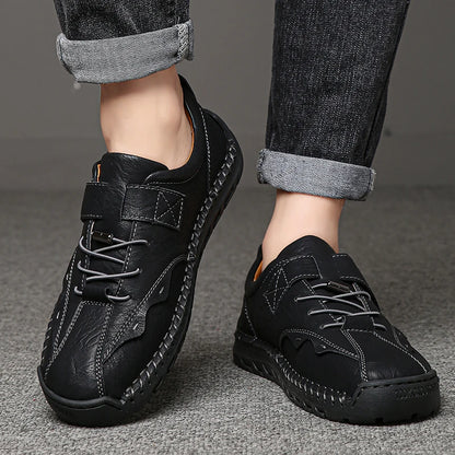 Cross-Border Super Fiber Leather Upper Men's Casual Sports Walking Style Shoes Large Size with New Fashion Soft Comfortable