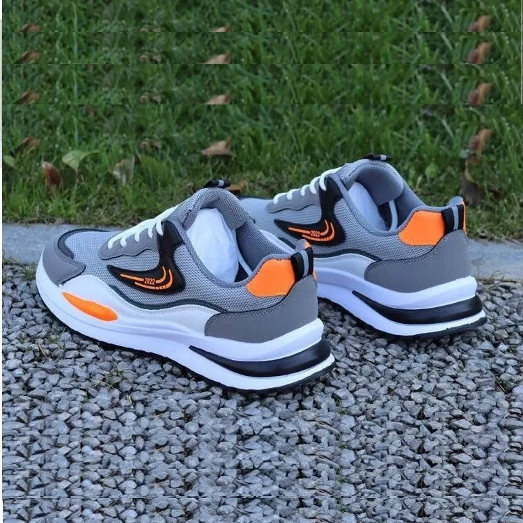 Men's Comfortable Breathable Running Shoes Light Weight Polyester Upper Material Stylish Lace-Up for Sports Leisure Walking