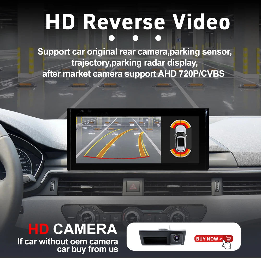 1920*720p Linux Carplay Android Auto Upgrade Display 10.25" GPS Navigation for Audi A4 B9 A5 2017-2019