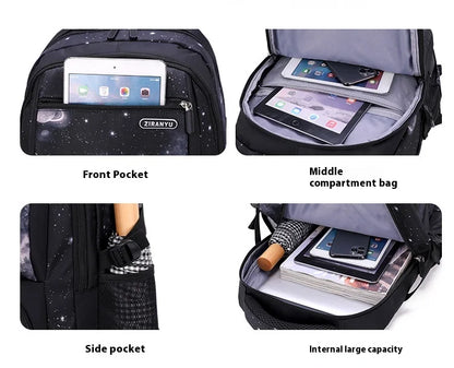 Japanese Korean Student Backpack Large Capacity Multi-Layer Breathable Design Waterproof Stylish Trolley for Stair Climbing
