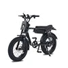 20-Inch Fat Tire Rear Hub Motor 750W Electric City Bike for 2 People with Foot Pegs-Snow & Beach Retro Style