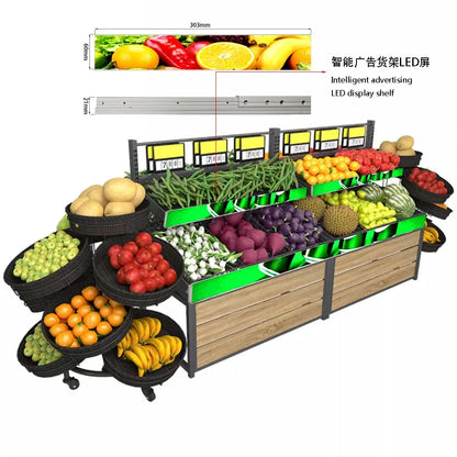 The LED Screen on the Shelves of Shopping Malls and Retail Stores and the LED Strip Screen of Digital Advertisements