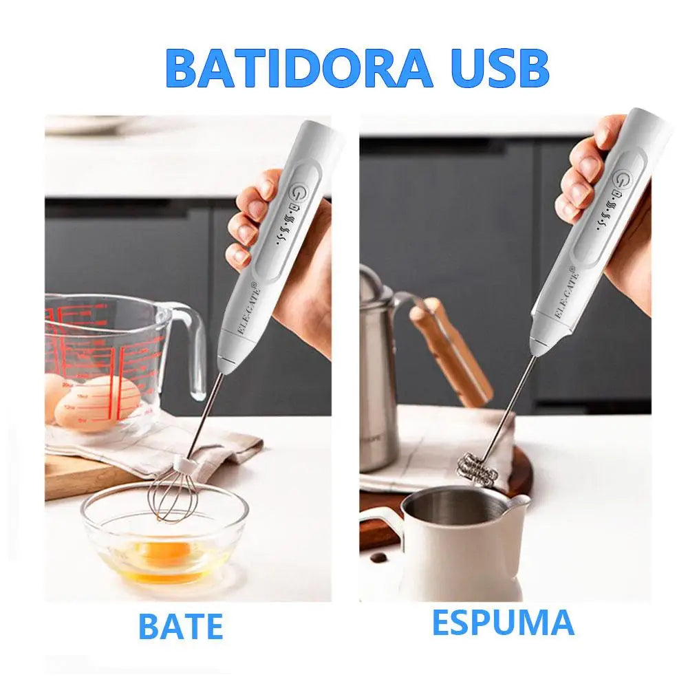 Elegate HOG.96 Battery-Powered 200W Rechargeable Portable Hand Held Plastic Electric Whisk Milk Coffee Egg Mixing Wire Whip