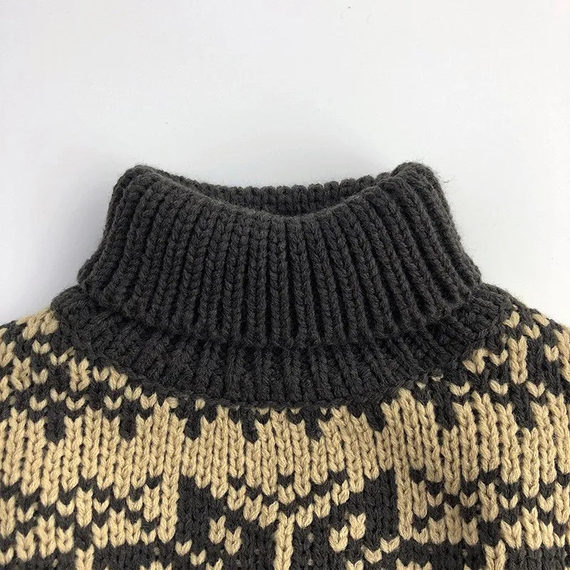 Baby Turtleneck Sweater Children Clothing Tops 1-6 Year Boys Girls Knitted Tops Children's Korean Kids  Toddler Boys Sweaters