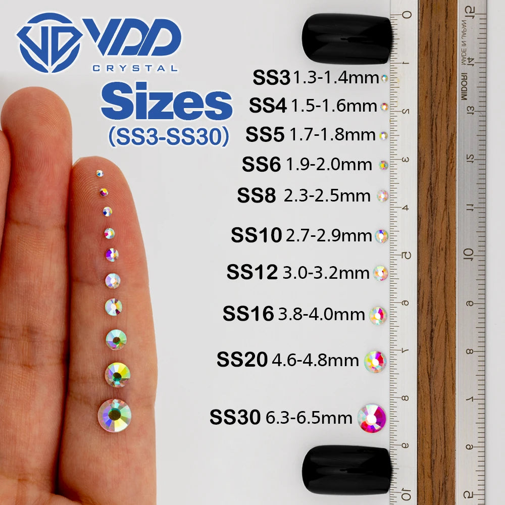 VDD 046 Green Opal SS3-SS30 Non-Hotfix Glass Rhinestones Crystal Flatback Stones Diamond Nail Art DIY Crafts Accessories
