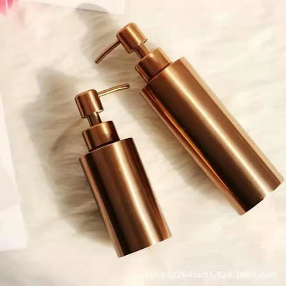 Rose Gold 304 Stainless Steel Liquid Hand Pump Soap Dispenser Shampoo Bottle