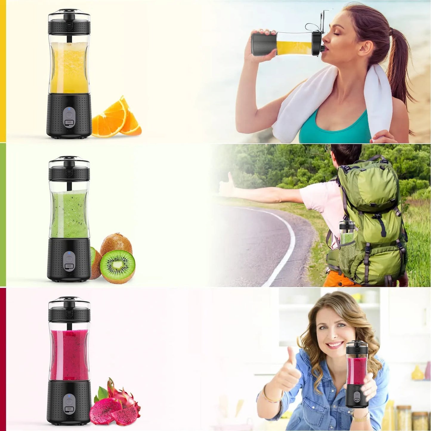 2024 Hot Sale DENORGIN A1 Portable Juicer Blender 350ml USB & Battery Operated Household Use with LFGB CE ROHS Certifications