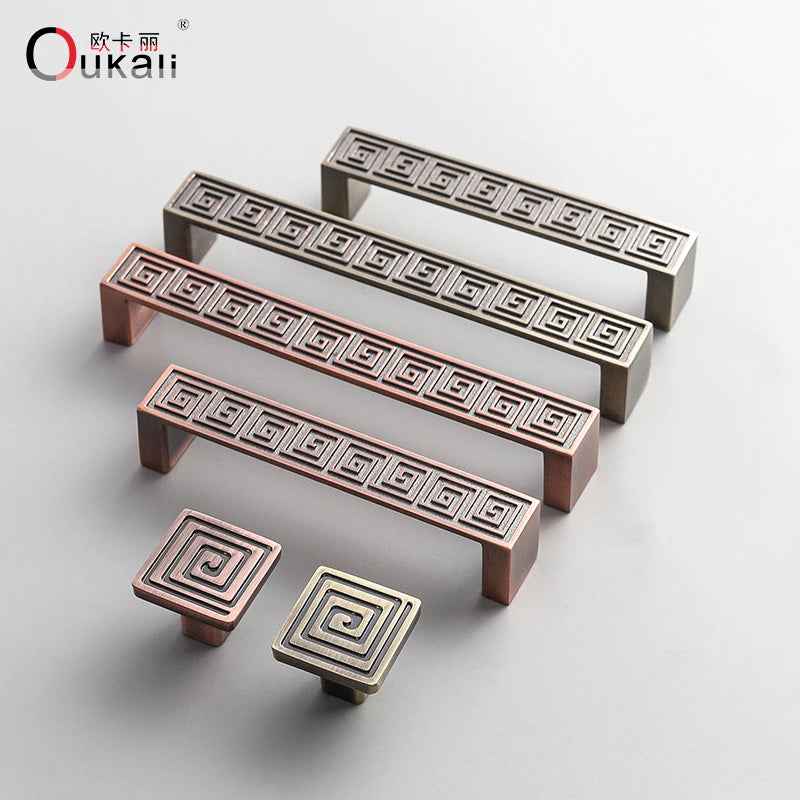 Best Price 96mm Modern Zinc Alloy Solid Hardware Copper Bronze Rectangular Antique Wardrobe Kitchen Cabinet Door Pull Handle