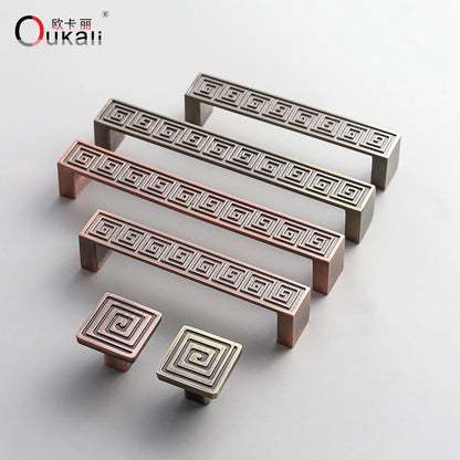 Best Price 96mm Modern Zinc Alloy Solid Hardware Copper Bronze Rectangular Antique Wardrobe Kitchen Cabinet Door Pull Handle
