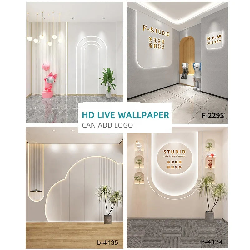 Minimalist  Corner Live Broadcast Room Custom 3d HD Live Photography Background Cloth
