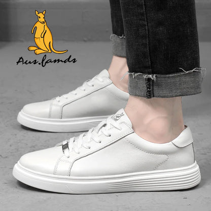 Men's Trendy Casual Athletic Shoes with Kangaroo Logo Cowhide Pigskin Top Layer Lining Stylish Rubber Outsole for Walking Style