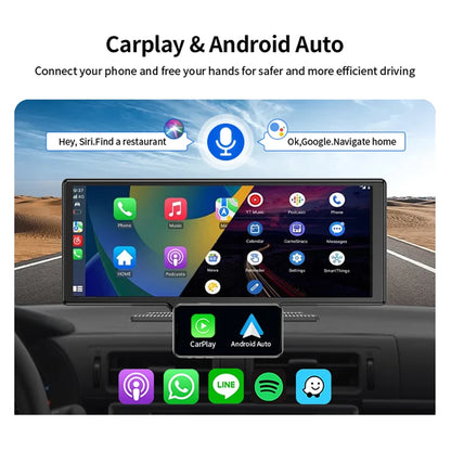 SUNWAYI Newest 10.26 Inch HD Portable Carplay Car 4K Dash Cam 1080P Reverse Camera Dual Lens WiFi Car Recorder Navigation GPS